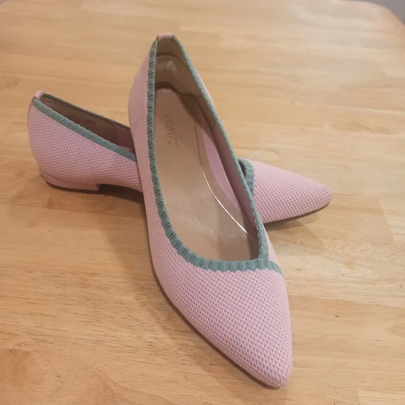 Vionic Dahlia Pointed Toe Ballet Flats Comfort Shoes cameo Pink Sz 9.5 New - Picture 5 of 14